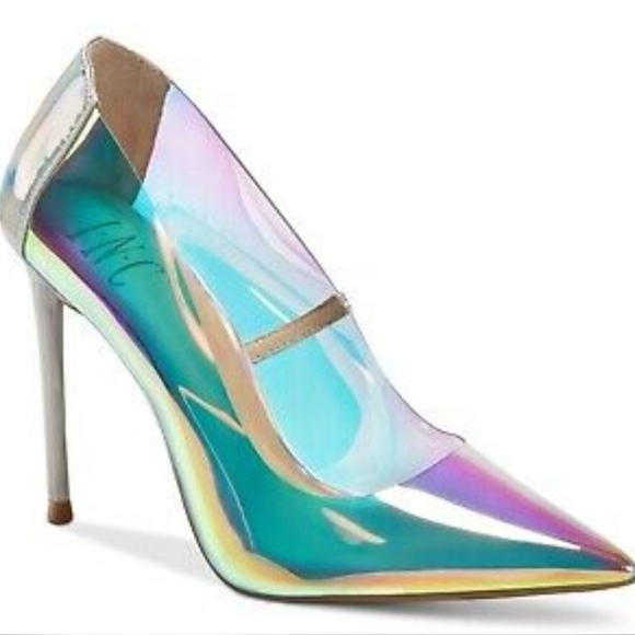 NWT INC International Concepts Lexxa Clear Vinyl Pumps gasoline vinyl - Picture 1 of 7